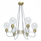 Suspension laiton loft 6 ampoules 72 cm