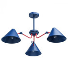 Plafonnier bleu loft 3 ampoules 40 cm