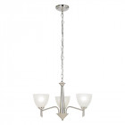 Suspension neeson, nickel satiné et verre albâtre, 3 ampoules