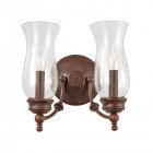 Applique pickering lane, bronze et verre, 2 ampoules