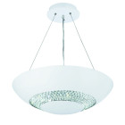 Semi-plafonnier blanc led halo, en cristal