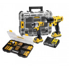 Perceuse-visseuse (dcd710) et visseuse à chocs 10,8v (dcf815) + coffret 100 accessoires dewalt dck216d2t