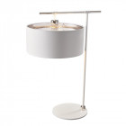Lampe balance, nickel poli, avec abat-jour blanc