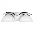Applique verve, chrome poli, verre opale, 2 led