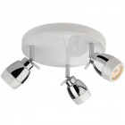 Plafonnier 3 ampoules marine, chrome / blanc