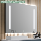 Miroir éclairage led de salle de bain deka avec interrupteur tactile et anti-buée - 60x80cm