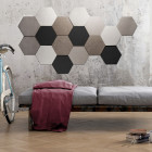 Panneau acoustique mural et plafond (décoratif design) - Epaisseur 24mm - Hexagone noir