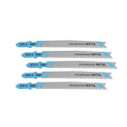 Lame de scie sauteuse denture métal, tubes profilés, alu profondeur de coupe <10 mm Attache en T - Lot de 5 pièces - DEWALT - DT2058-QZ Lame de scie sauteuse denture métal, tubes profilés, alu profondeur de coupe <10 mm Attache en T - Lot de 5 pièces - DEWALT - DT2058-QZ