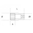 Douille longue 12 pans 3/8 910bl/10 beta 009100310