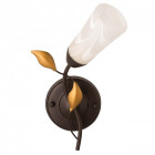 Applique murale marron flora 1 ampoule 18 cm