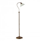 Lampadaire adjustable, en laiton antique et verre scavo