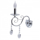 Applique murale chromée crystal 1 ampoule 25 cm