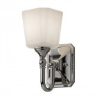 Applique concord, chrome poli et verre opale, 1 ampoule
