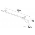 Porte serviette mural fixe zinc chromé serie monaco 60 cm