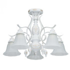 Plafonnier blanc country 5 ampoules 47 cm