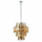 Suspension viviana, chrome et cristal, 12 ampoules