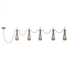 Plafonnier laiton industrial 5 ampoules 15 cm