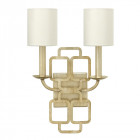 Applique sabina, feuille d'argent vernis or, abat-jour imitation soie coquille d'oeuf