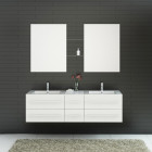 Ensemble complet meuble salle de bain eval 2 vasques 2 miroirs