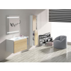 Meuble de salle de bain 80cm bloc 14 - ensemble suspendu avec colonne