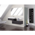 Meuble de salle de bain 120cm bloc 18 - ensemble suspendu avec colonne noir