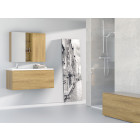Ensemble de salle de bain gant 27 120cm aspect chêne naturel