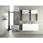 Meuble de salle de bain suspendu 120cm praga 22 - ensemble blanc