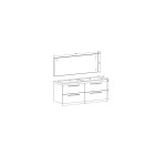 Ensemble meuble salle de bains double vasque 120 cm ideo gris foncé laqué