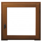 Fenêtre 1 vantail en bois exotique hauteur 105 x largeur 60 tirant droite (cotes tableau)