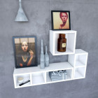 Etagère murale 80x20x20cm blanche de rangement 3 emplacements - PERSONALYZ TRIPLO Aurlane - LAV424