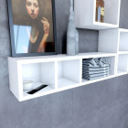 Etagère murale 80x20x20cm blanche de rangement 3 emplacements - PERSONALYZ TRIPLO Aurlane - LAV424