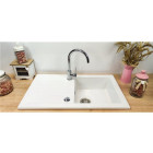 Évier céramique à encastrer Soft blanc Sarreguemines - 1 Bac avec égouttoir