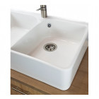 Evier céramique timbre d'office 2 bacs campagnard blanc