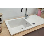 Evier céramique à encastrer Lingot XS Blanc Sarreguemines - 1 cuve avec égouttoir