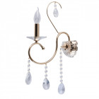 Applique murale dorée crystal 1 ampoule 27 cm