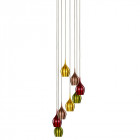 Suspension 8 ampoules vibrant en chrome et aluminium