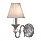 Applique polina, nickel et cristal, abat-jour beige