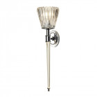Applique salle de bain agatha chrome poli, verre et acrylique