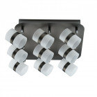 Plafonnier argentéétechno 9 ampoules 13.5 cm