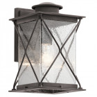 Applique extérieure argyle, zinc, verre, moyen modèle