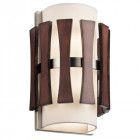 Applique cirus, nickel brossé, bois, tissu blanc