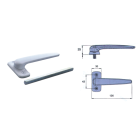 Béquille simple fapim - brute prêt a laquer - saillie réduite - carré 8 mm - 2050a/99