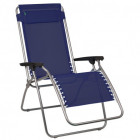 Fauteuil transat pliant avec accoudoirs bleue