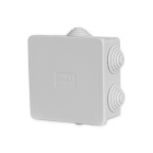 Boîte de dérivation carrée avec couvercle à pression 80x80x40mm avec 6 passe-câbles IP44 FAEG - FG13403