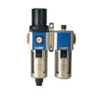 Filtre régulateur de pression + lubrifi. + mano. 0/10 bars 1/4 - FR+L1/4