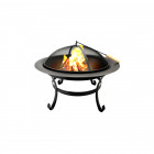 Brasero à bois cheminée d'extérieur fire bowl acier ø 75.5 x h57 cm chauffage extérieur de terrasse bbq collection