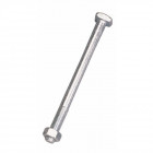Boulon de charpente tête carrée f2 18x375 filetage 60 mm + écrou 6 pans acier zingué argent torbel - f218371
