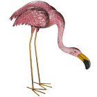 Flamant rose métal baisse la tête 56cm