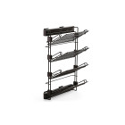 Rangement de chaussures latéral extractible Moka, Gauche, Acier, Peint en moka