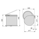 Bac de recyclage à fixer sur porte de meuble, 1 bac amovible 13 litres, Plastique, Blanc Bac de recyclage à fixer sur porte de meuble, 1 bac amovible 13 litres, Plastique, Blanc